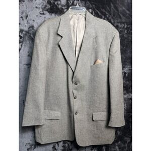 John Henry Blazer Men's 46L Gray Sport Coat Wool/Silk Blend Jacket